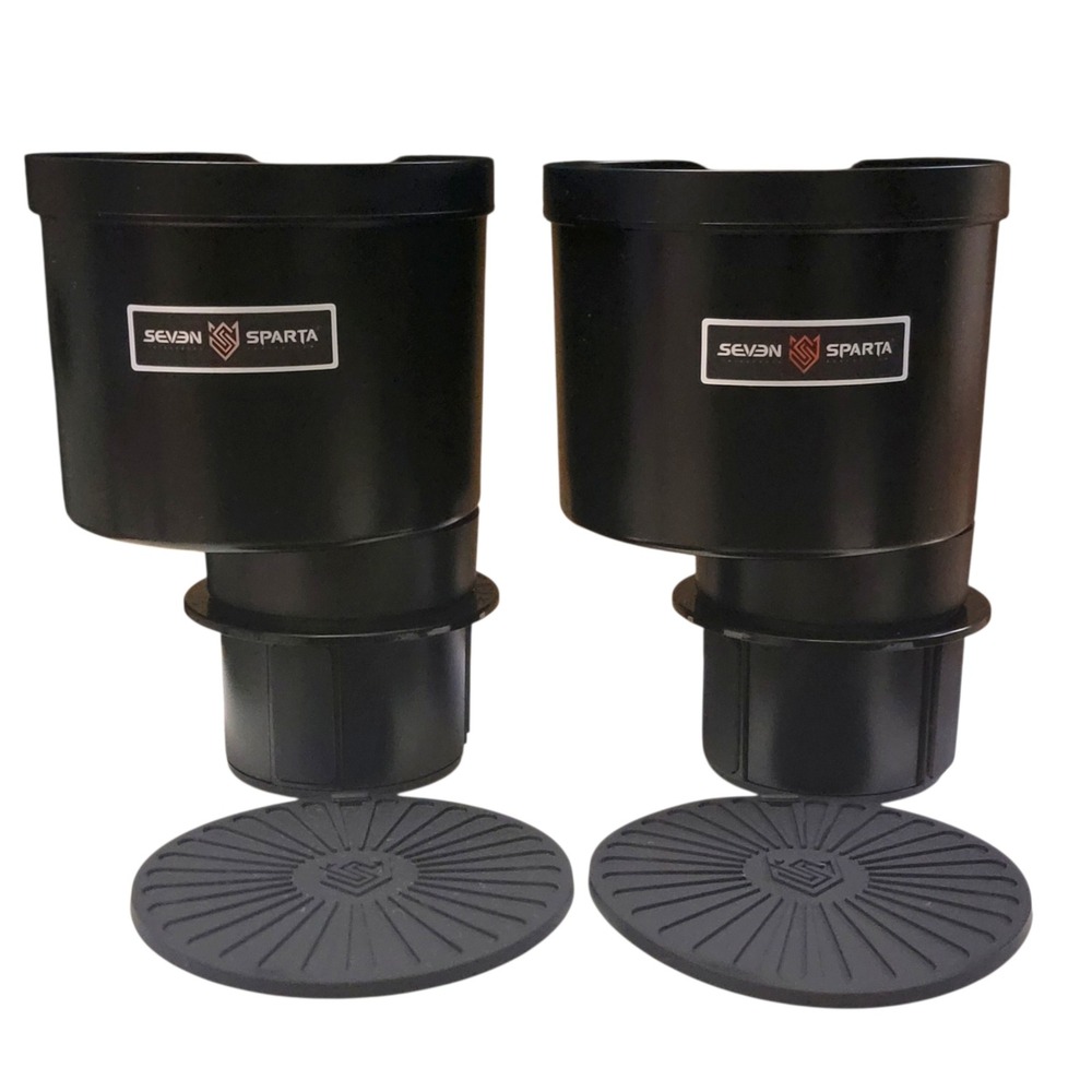 Seven Sparta Car Cup Holder Expander 2 Pack Adjustable Base for 3"-4" Mugs Cups